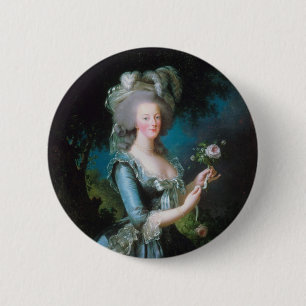 Bóton Redondo 5.08cm Marie Antoinette com o rosa por Elisabeth Lebrun