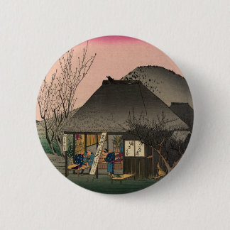 Bóton Redondo 5.08cm Mariko, 53 estações da estrada Tokaido, Hiroshige