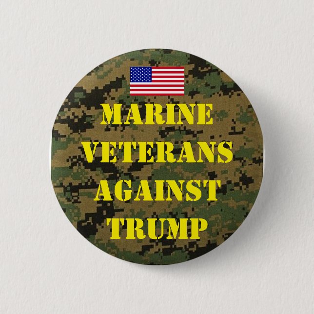 Bóton Redondo 5.08cm Marine Veterans Against Trump Button (Frente)
