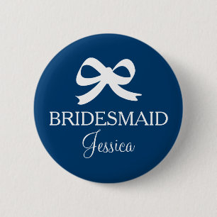 Bóton Redondo 5.08cm Marinho azul Bridesmaid name botão crachá para c