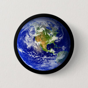 Bóton Redondo 5.08cm Mármaco Azul Planeta Terra