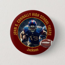 Maroon Gold High School Football Player Photo