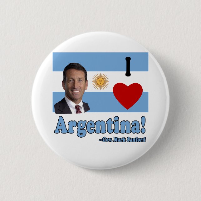 Bóton Redondo 5.08cm Marque Sanford que eu amo Argentina (Frente)