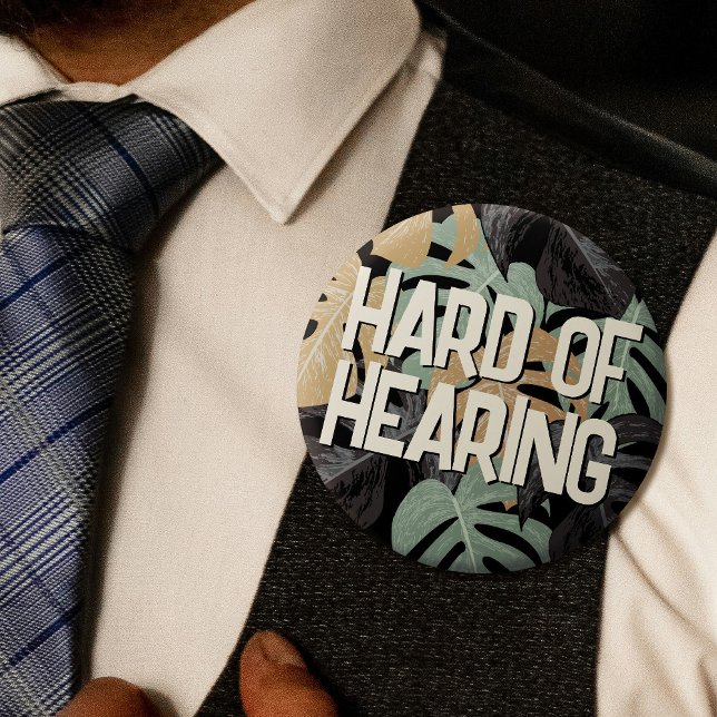 Bóton Redondo 5.08cm Marrom verde tropical deixa Duro de texto (In Situ on Shirt)