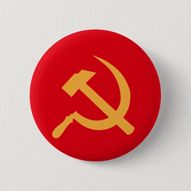 Bóton Redondo 5.08cm martelo e foice de URSS do cccp (Frente)