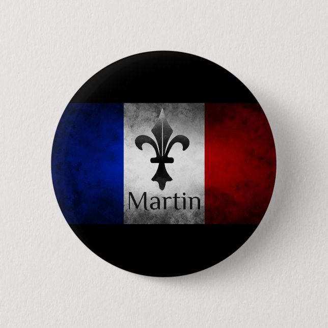 Bóton Redondo 5.08cm Martin French Flag (Frente)