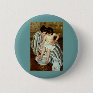 Bóton Redondo 5.08cm Mary Cassatt's The Child's Bath (cerca de 1892)