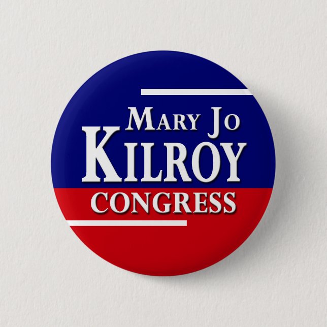 Bóton Redondo 5.08cm Mary Jo Kilroy para o Congresso (Frente)