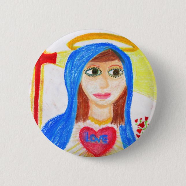 Bóton Redondo 5.08cm Mary, mãe do amor (Frente)