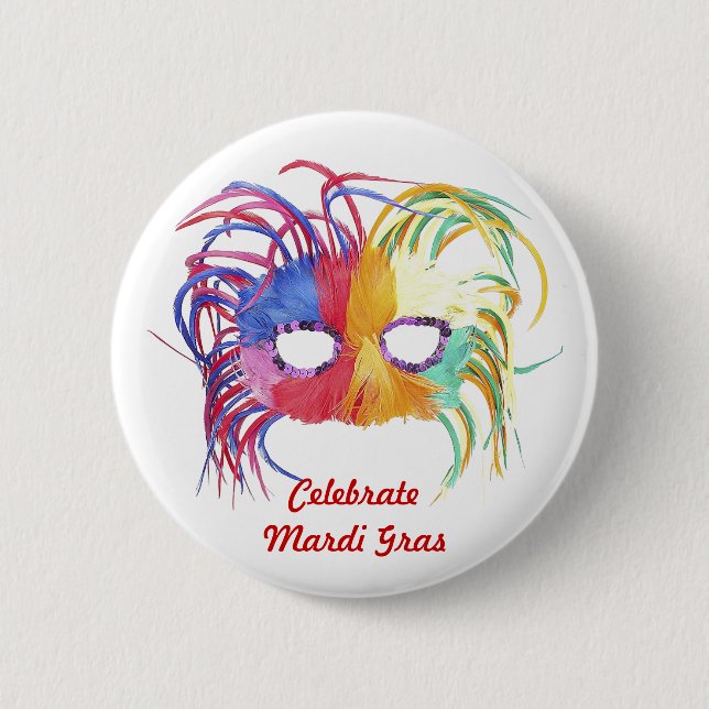 Bóton Redondo 5.08cm Máscara com Cores - (Frente)