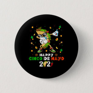 Bóton Redondo 5.08cm Máscara Facial Dabbing Taco Cinco De Mayo 2021 Qua