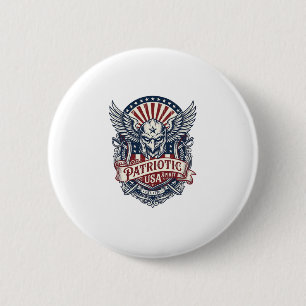 Bóton Redondo 5.08cm Máscara Patriota Guardião Liberdade Militar Inspir