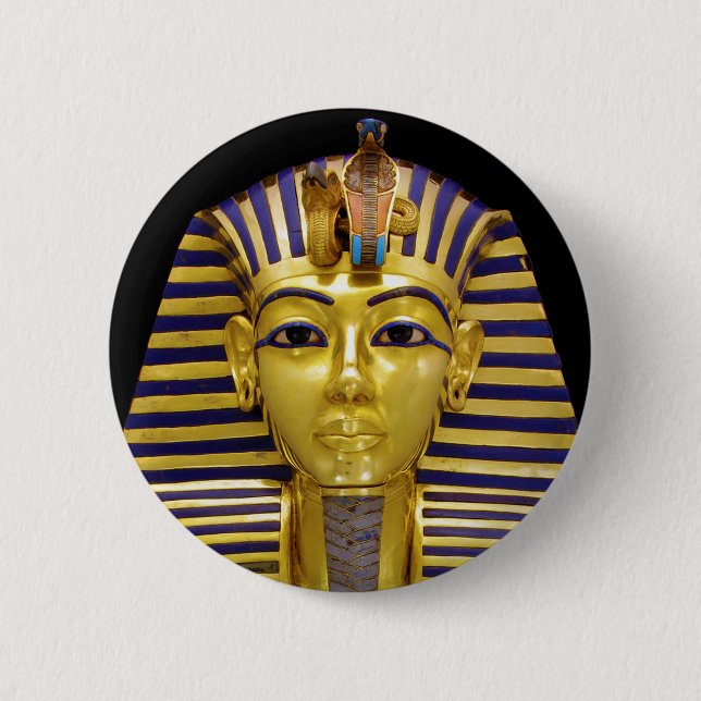 Bóton Redondo 5.08cm Máscara Real do Ouro Egípcio (Frente)