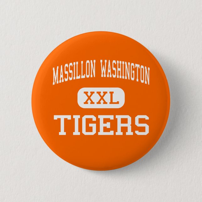 Bóton Redondo 5.08cm Massillon Washington - tigres - alto - Massillon (Frente)