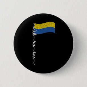 Bóton Redondo 5.08cm Mastro de bandeira do orgulho ucraniano--Bandeira