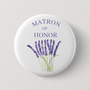Bóton Redondo 5.08cm Matrimônio da Lavanda de honra Herb aquarela