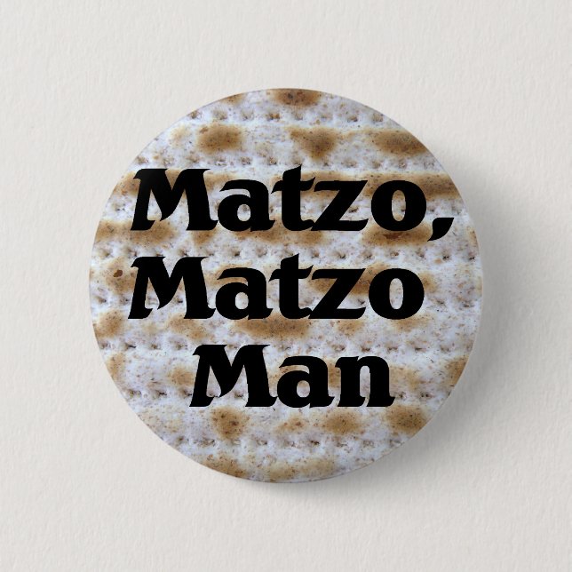Bóton Redondo 5.08cm Matzo, homem do Matzo (Frente)