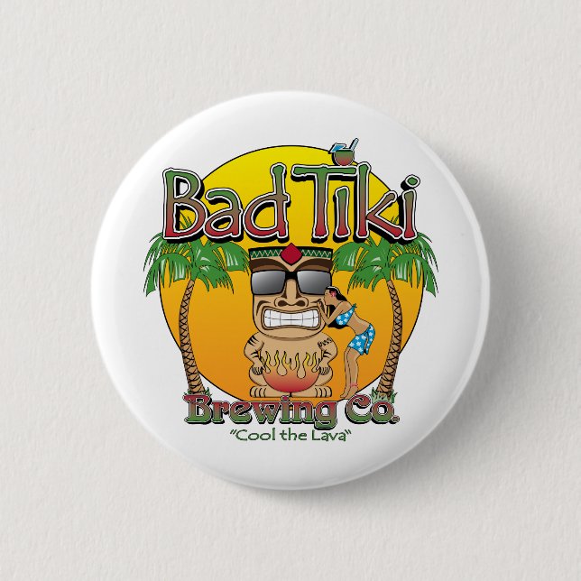 Bóton Redondo 5.08cm Mau Tiki Brewing Empresa (Frente)