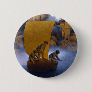 Bóton Redondo 5.08cm Maxfield Parrish Wynken Blynken e Nod