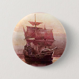 Bóton Redondo 5.08cm Mayflower no porto de Hudson