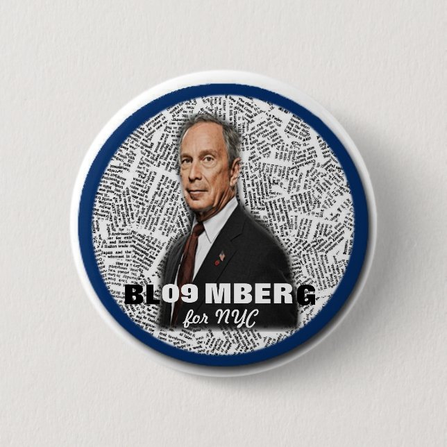 Bóton Redondo 5.08cm Mayor Mike Bloomberg Pin de 2009 NY (Frente)