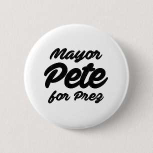 Bóton Redondo 5.08cm Mayor Pete para Prez