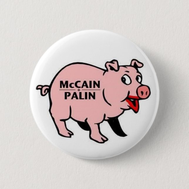 Bóton Redondo 5.08cm McCain Palin (Frente)