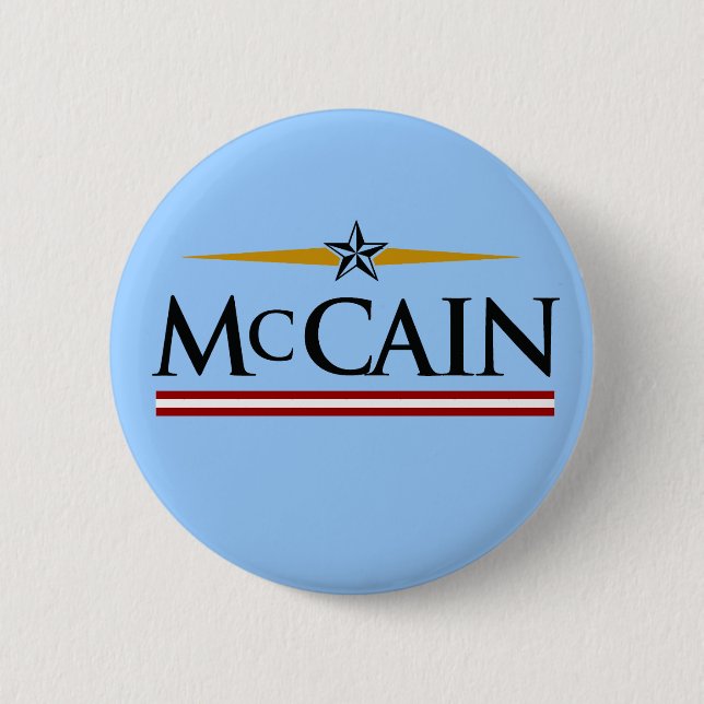 Bóton Redondo 5.08cm Mccain para Presidente / Botão McCain (Frente)