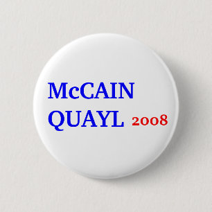 Bóton Redondo 5.08cm McCAIN QUAYL 2008