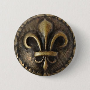 Bóton Redondo 5.08cm Medalhão Fleur De Lis
