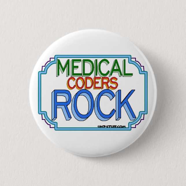 Bóton Redondo 5.08cm Medical Coders Rock (Frente)