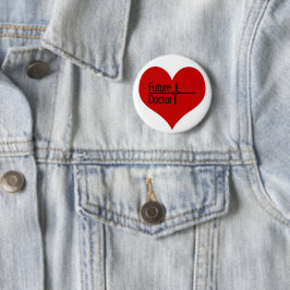 Bóton Redondo 5.08cm Médico Futuro - Coração EKG Vermelho