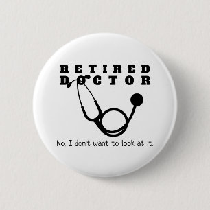 Bóton Redondo 5.08cm Médico Reformado com Stethoscope e Sassy Engraça