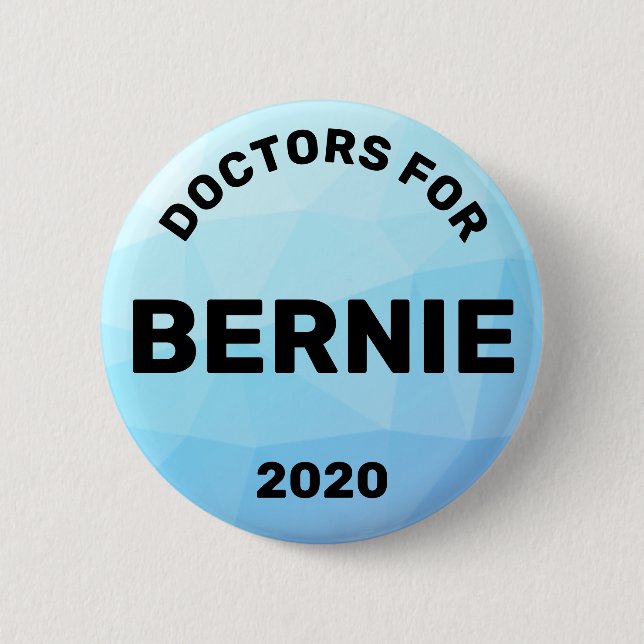 Bóton Redondo 5.08cm Médicos para Bernie Sanders 2020 (Frente)