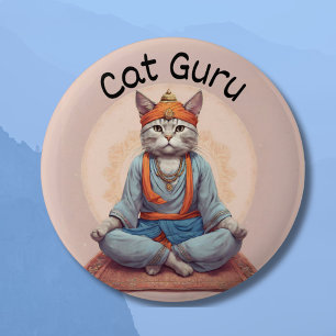 Bóton Redondo 5.08cm Meditação Mestra Guru Yoga Cat.
