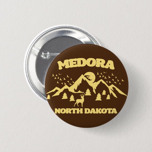 Bóton Redondo 5.08cm Medora (Dacota do Norte) (Frente & Verso)
