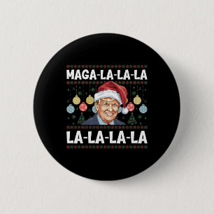 Bóton Redondo 5.08cm Mega La La La Donald Trump Potus 47 Natal Feio