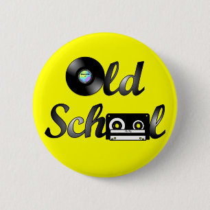 Bóton Redondo 5.08cm Meios da música da velha escola redondos (amarelo