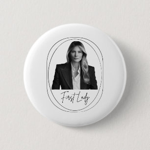 Bóton Redondo 5.08cm Melania Trump 2025 Foto de Inauguração da Primeira