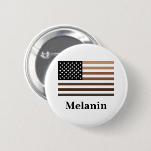 Bóton Redondo 5.08cm Melanin EUA Flag African American Black History