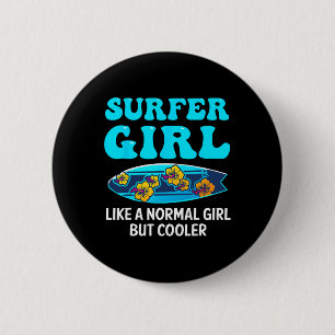 Bóton Redondo 5.08cm Melhor Arte de Surf para Meninas Mulheres Praia Su