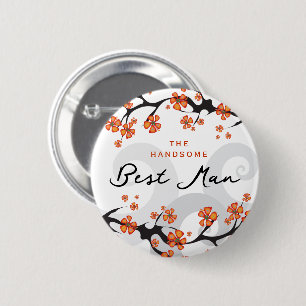 Bóton Redondo 5.08cm MELHOR HOMEM Flores Tropicais Nadou Nome de etique