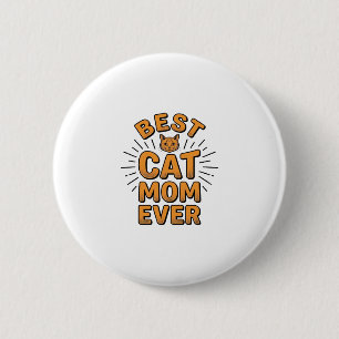 Bóton Redondo 5.08cm Melhor Mãe de Gato de Todos os Tempos Design de Gr