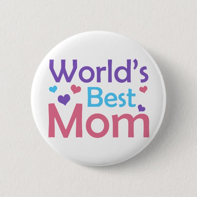 Bóton Redondo 5.08cm Melhor Mãe do Mundo (Frente)