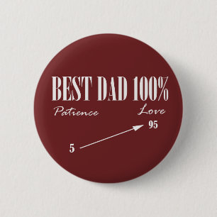 Bóton Redondo 5.08cm Melhor Pai 100% Amor Paciência Pai Funk Button