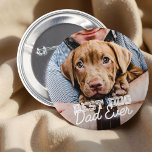 Bóton Redondo 5.08cm Melhor Pai De Cachorro Alguma Vez Personalizado Fo<br><div class="desc">Este design simples e clássico é composto por tipografia serif e adiciona uma foto personalizada</div>