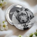 Bóton Redondo 5.08cm Melhor Pai De Cachorro Alguma Vez Personalizado Fo<br><div class="desc">Este design simples e clássico é composto por tipografia serif e adiciona uma foto personalizada</div>
