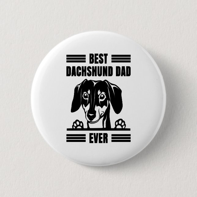 Bóton Redondo 5.08cm Melhor Pai De Dachshund Nunca (Frente)