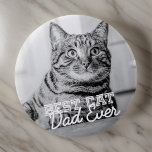 Bóton Redondo 5.08cm Melhor Pai De Gato De Foto Personalizada De Pet Mo<br><div class="desc">Este design simples e clássico é composto por tipografia serif e adiciona uma foto personalizada</div>