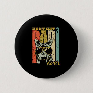 Bóton Redondo 5.08cm Melhor pai de gato de todos os tempos três gatos t